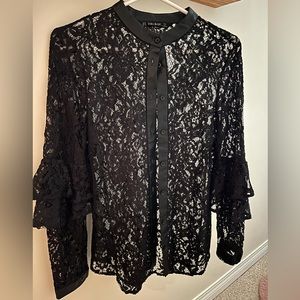 ZARA black lace blouse
